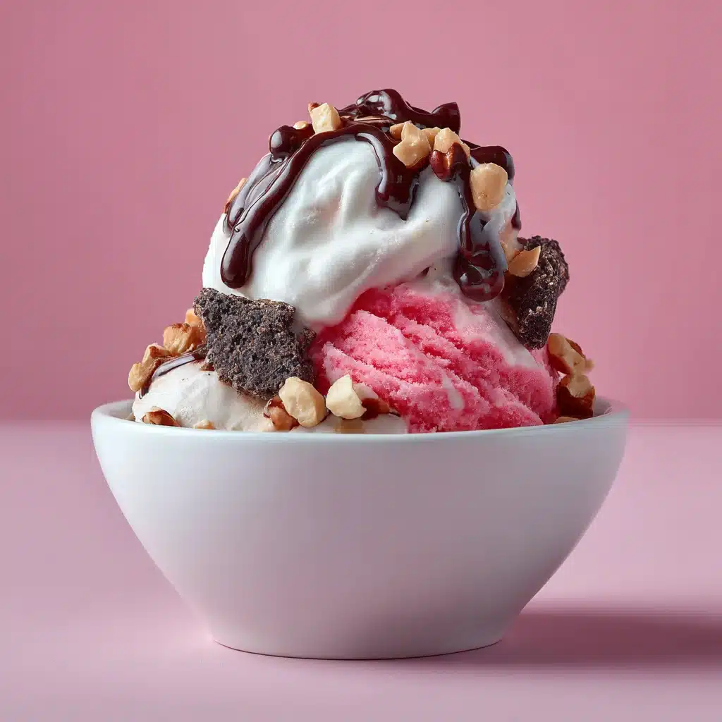 Ninja Creami protein ice cream in a glass pint on a kitchen counter