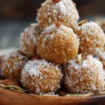 A batch of no-bake pumpkin protein balls styled with cinnamon and oats