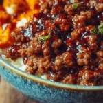 Delicious Ground Beef Hot Honey Bowl with flavorful toppings