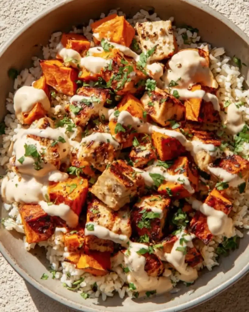 Healthy Chicken & Sweet Potato Rice Bowl
