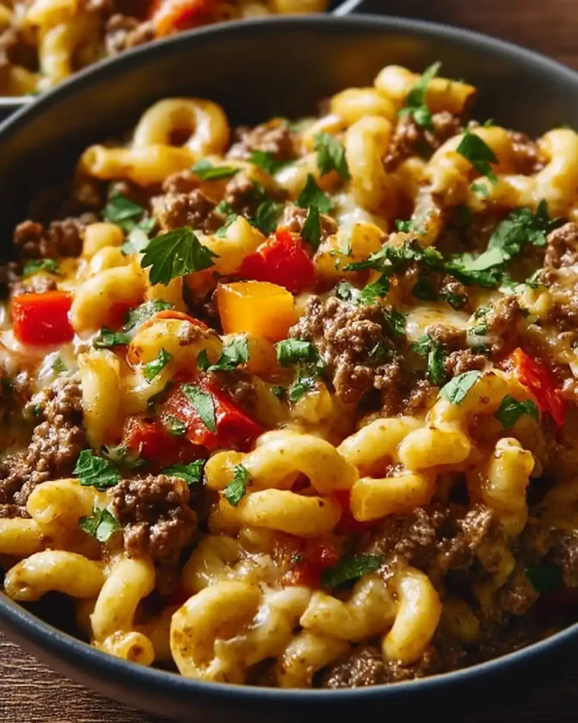 High-Protein Creamy Philly Cheesesteak Mac & Cheese