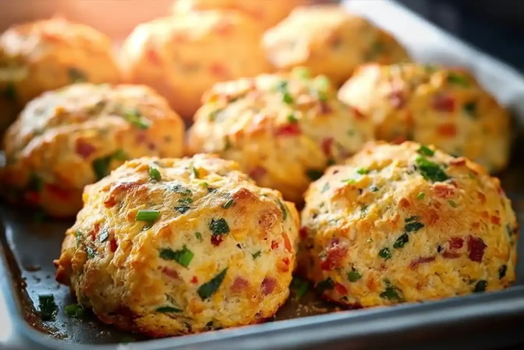 Healthy breakfast protein biscuits ready to be enjoyed for a nutritious meal.