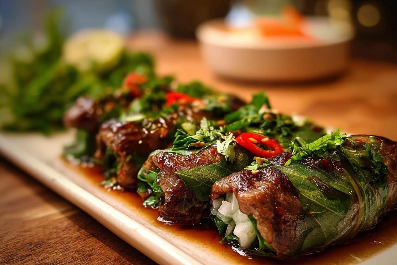 Thai Basil Beef Rolls 4 Thai Basil Beef Rolls