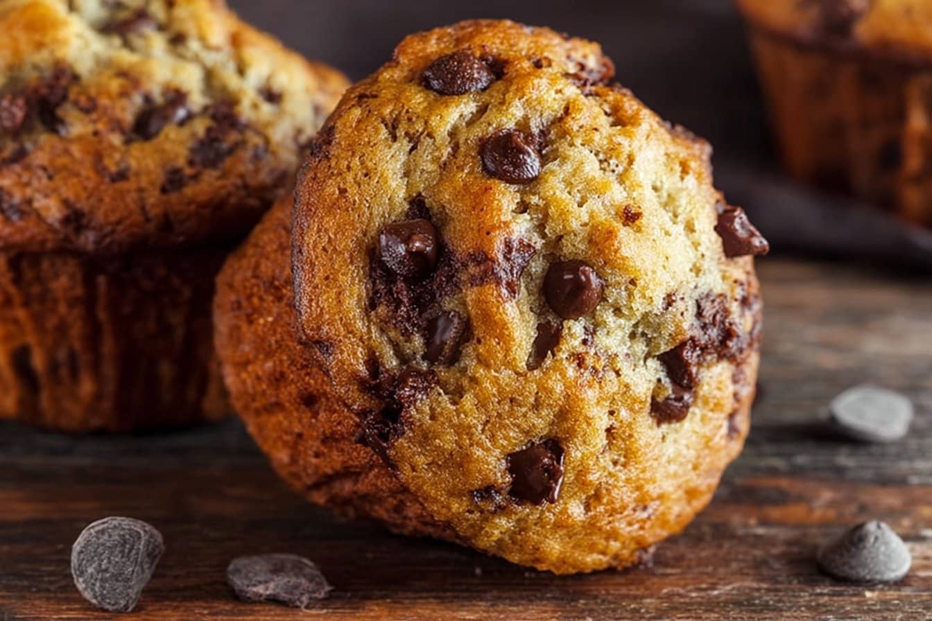 Banana Chocolate Chip Muffins 4 Banana Chocolate Chip Muffins