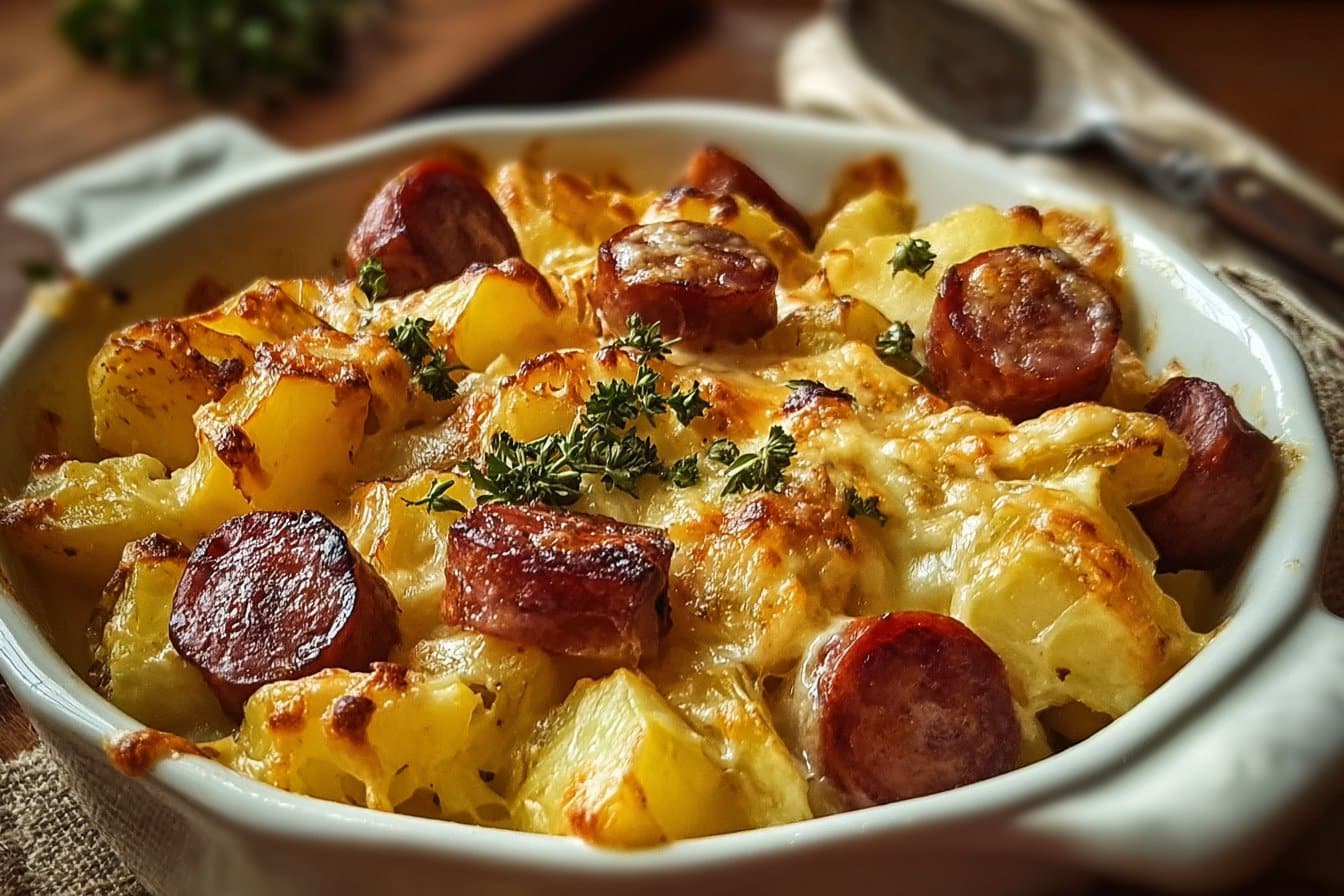 Cheesy Ranch Potatoes and Smoked Sausage 4 Cheesy Ranch Potatoes and Smoked Sausage