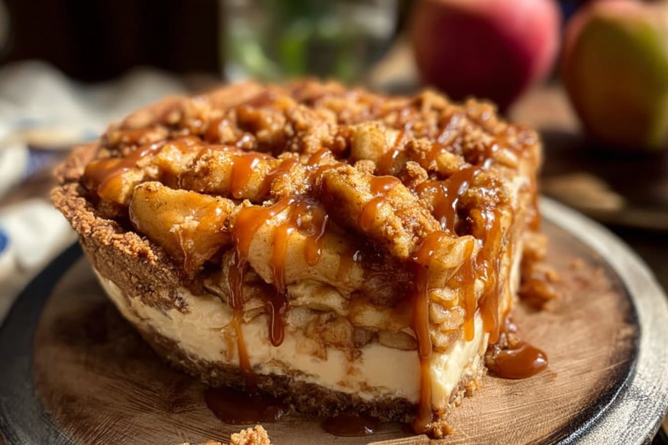 Salted Caramel Apple Pie Cheesecake 4 Salted Caramel Apple Pie Cheesecake