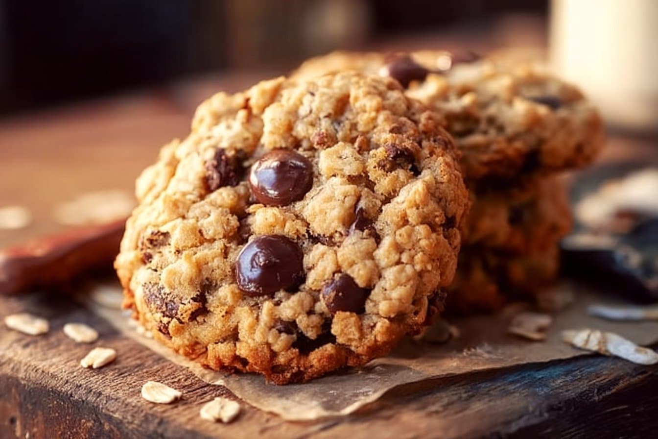 Peanut Butter Oatmeal Chocolate Chip Cookies 4 Peanut Butter Oatmeal Chocolate Chip Cookies
