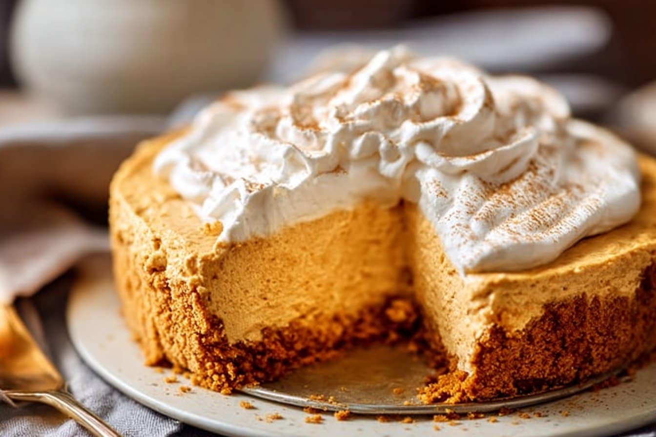 Fluffy Pumpkin Mousse Pie 4 Fluffy Pumpkin Mousse Pie