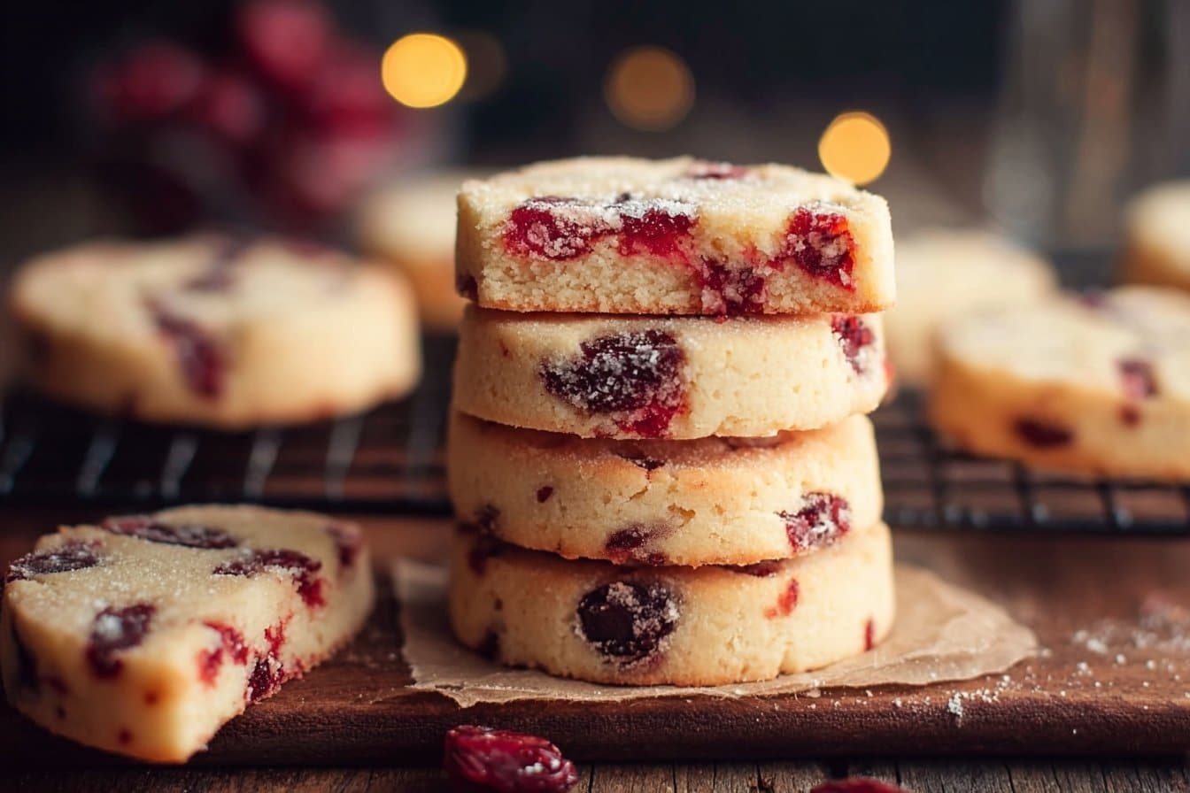 Cranberry Shortbread Cookies 4 Cranberry Shortbread Cookies