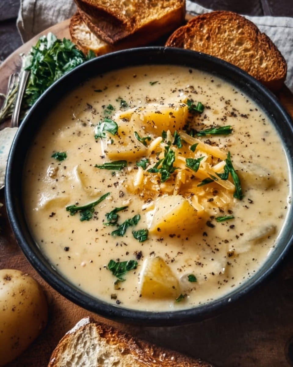 Hearty Cheddar Garlic Herb Potato Soup 4 Hearty Cheddar Garlic Herb Potato Soup Recipe