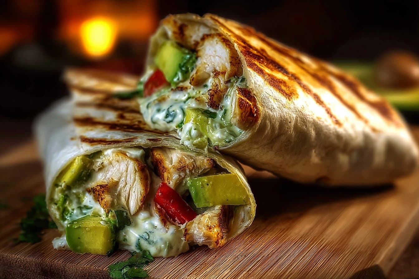 Chicken Avocado Ranch Burritos 4 Chicken Avocado Ranch Burritos