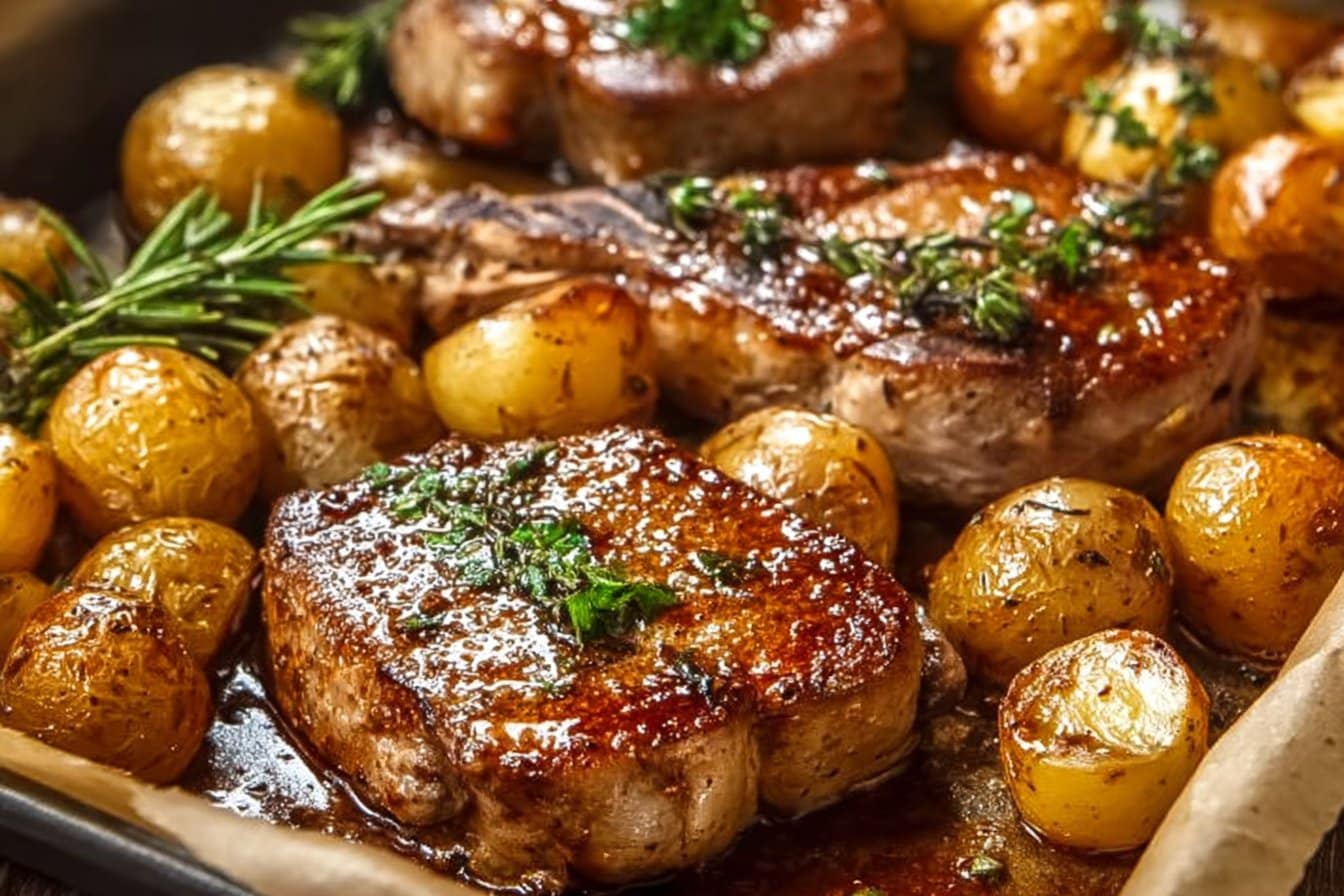 Sheet Pan Pork Chops and Potatoes 4 Sheet Pan Pork Chops and Potatoes