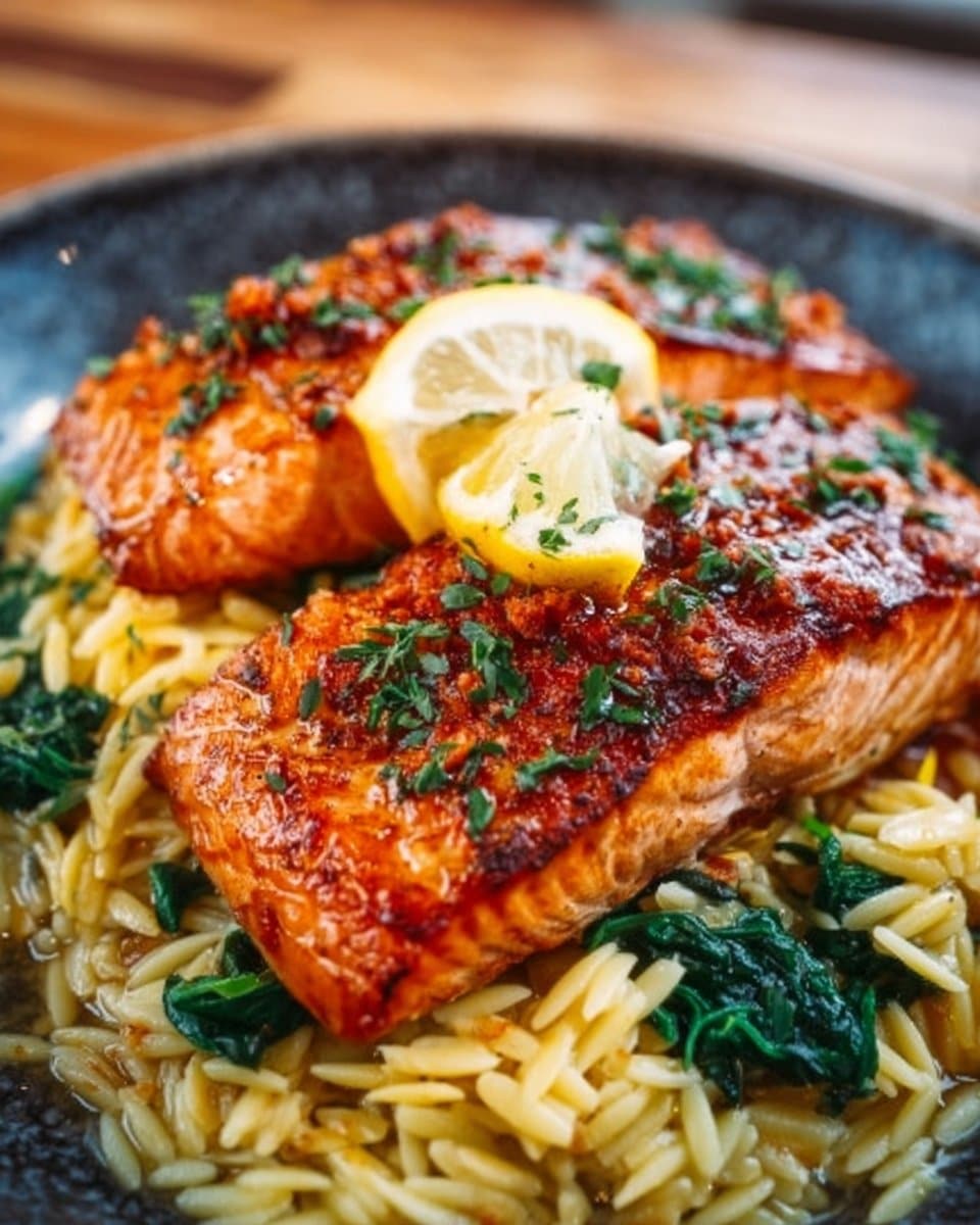 Mediterranean Salmon with Lemon Orzo 4 Mediterranean Salmon with Lemon Orzo