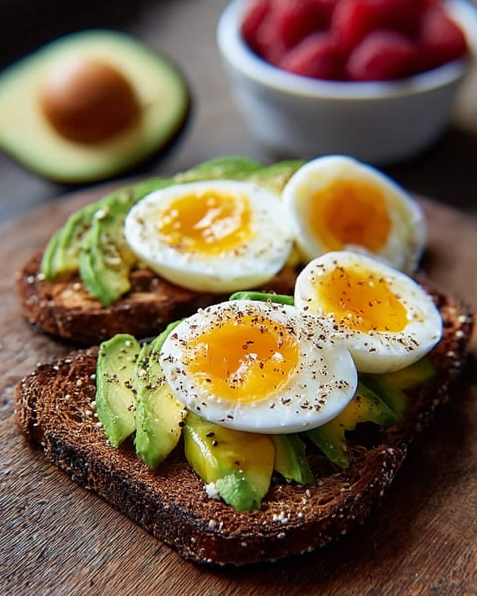 Rustic Rye Avocado Toast with Soft-Boiled Eggs 4 Rustic Rye Avocado Toast with Soft-Boiled Eggs