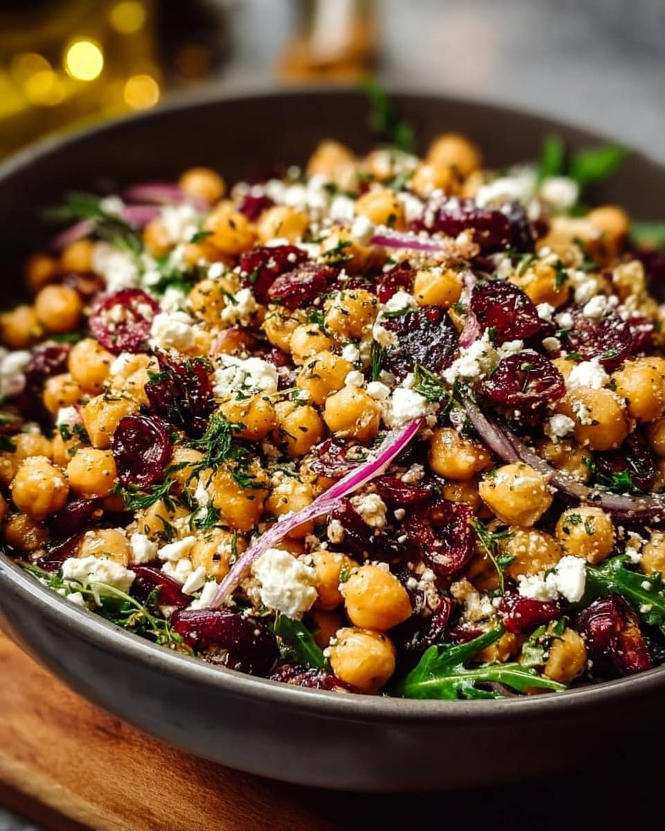 Feta and Cranberry Chickpea Salad 4 Feta and Cranberry Chickpea Salad with Lemon Vinaigrette