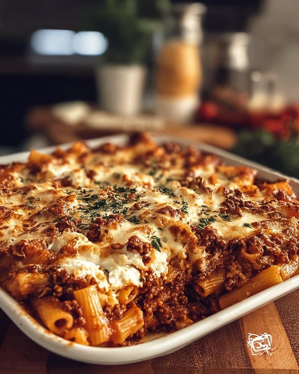 Baked Ziti with Ground Beef and Ricotta 4 Baked Ziti with Ground Beef and Ricotta