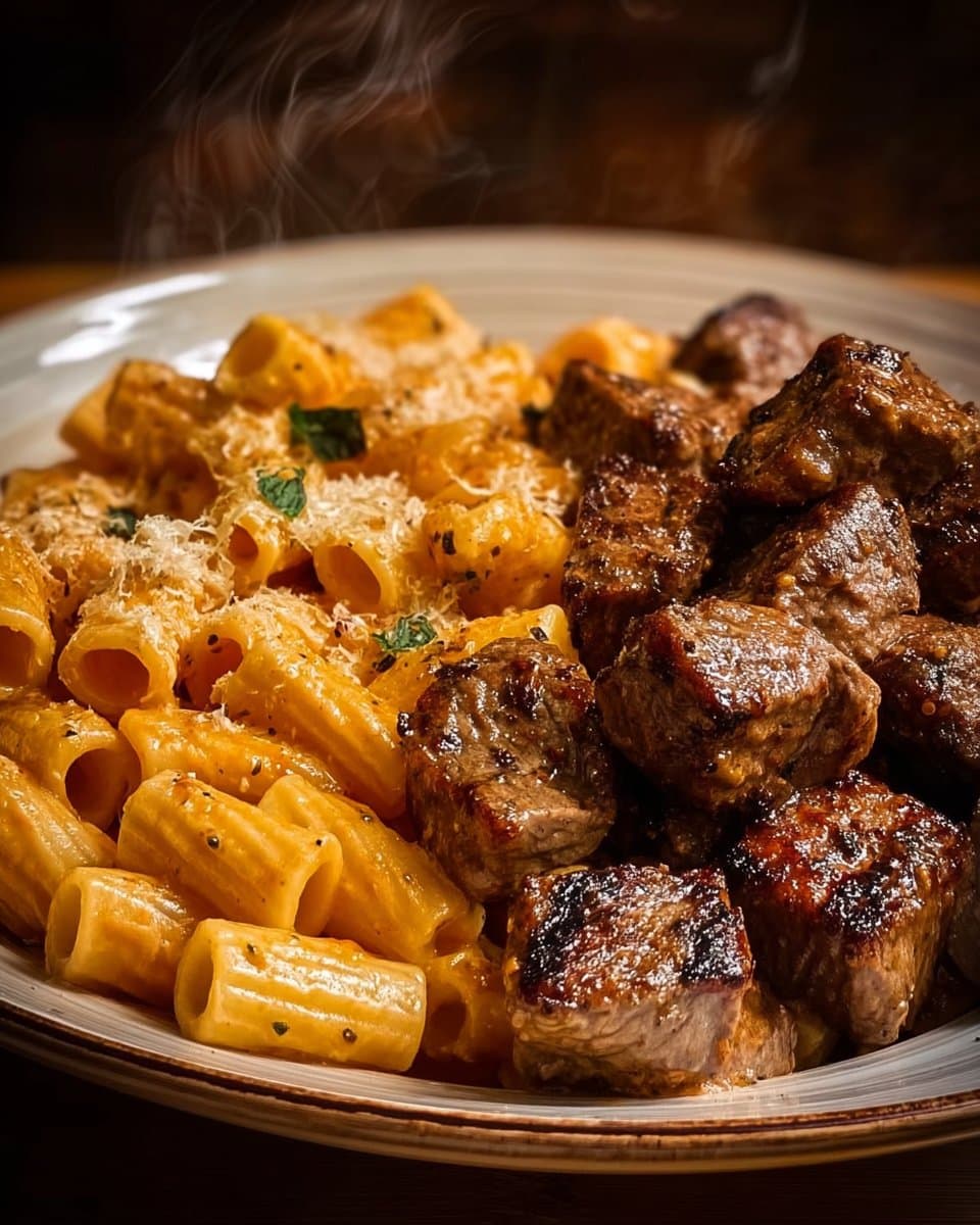 Cajun Steak Tips with Cheesy Rigatoni 4 Cajun Steak Tips with Cheesy Rigatoni