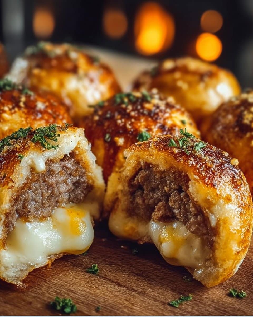 Garlic Parmesan Cheeseburger Bombs 4 Garlic Parmesan Cheeseburger Bombs