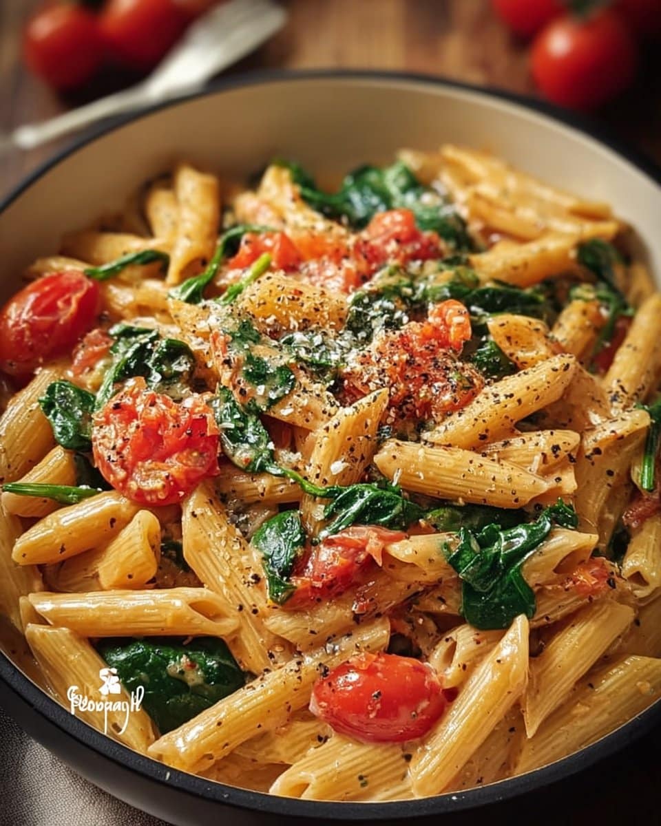 Creamy One-Pot Penne Pasta with Spinach and Tomatoes 4 Creamy One-Pot Penne Pasta with Spinach and Tomatoes