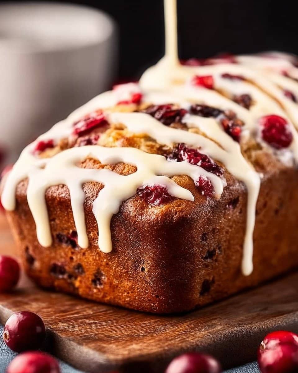 White Chocolate Glazed Cranberry Christmas Eggnog Bread 4 White Chocolate Glazed Cranberry Christmas Eggnog Bread