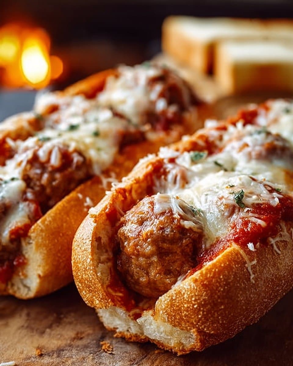 Cheesy Meatball Subs 4 Cheesy Meatball Subs