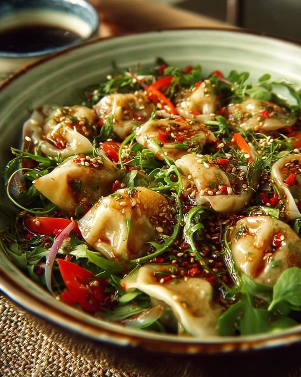 Crispy Dumpling Salad 4 Crispy Dumpling Salad with Soy Dressing