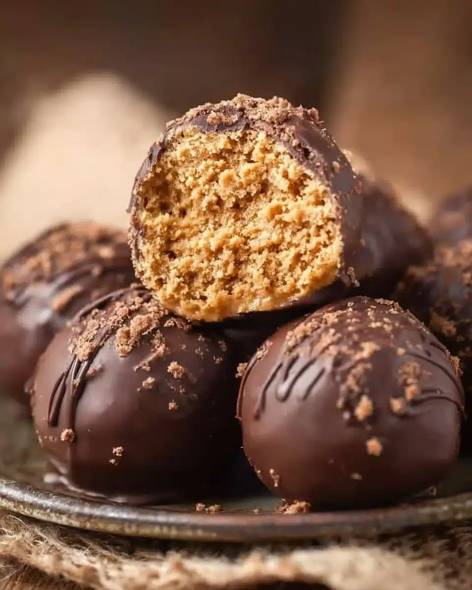 Peanut Butter Balls With Graham Crackers