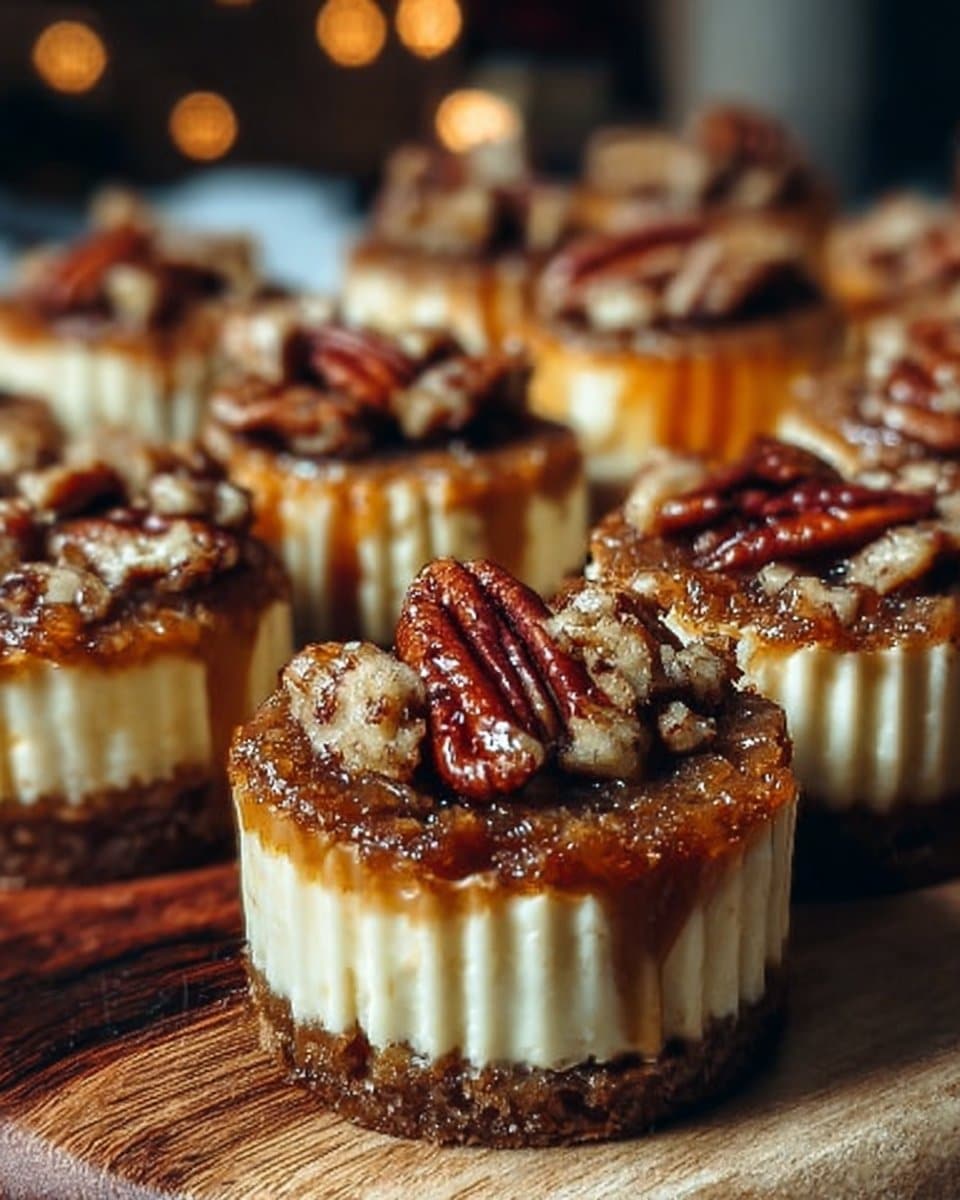 Mini Pecan Pie Cheesecakes 4 Mini Pecan Pie Cheesecakes