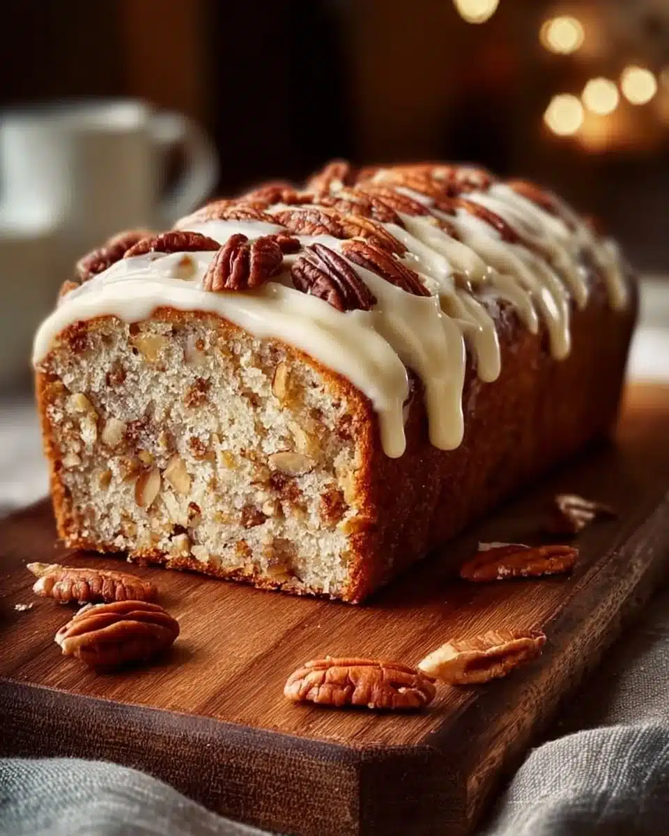 Butter Pecan Cake Loaf with Cream Cheese Icing 6 Butter Pecan Cake Loaf with Cream Cheese Icing