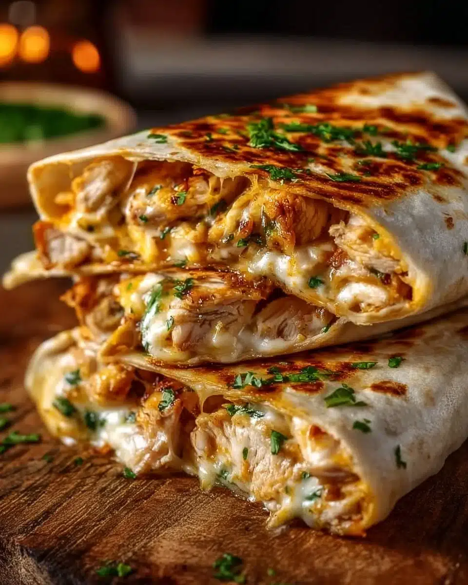 Cheesy Garlic Chicken Wraps 4 Cheesy Garlic Chicken Wraps