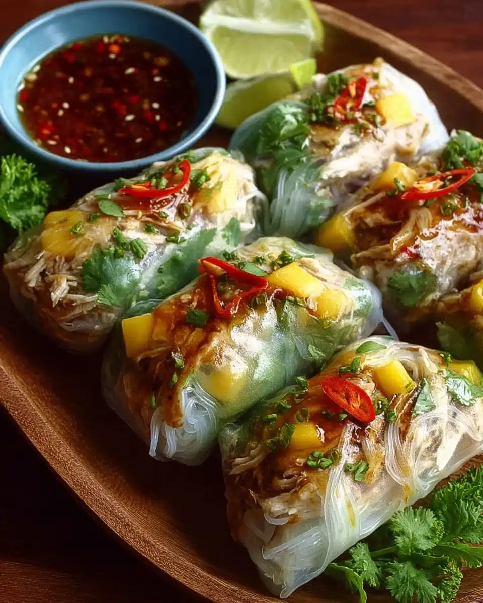 Chicken Mango Rice Paper Bundles