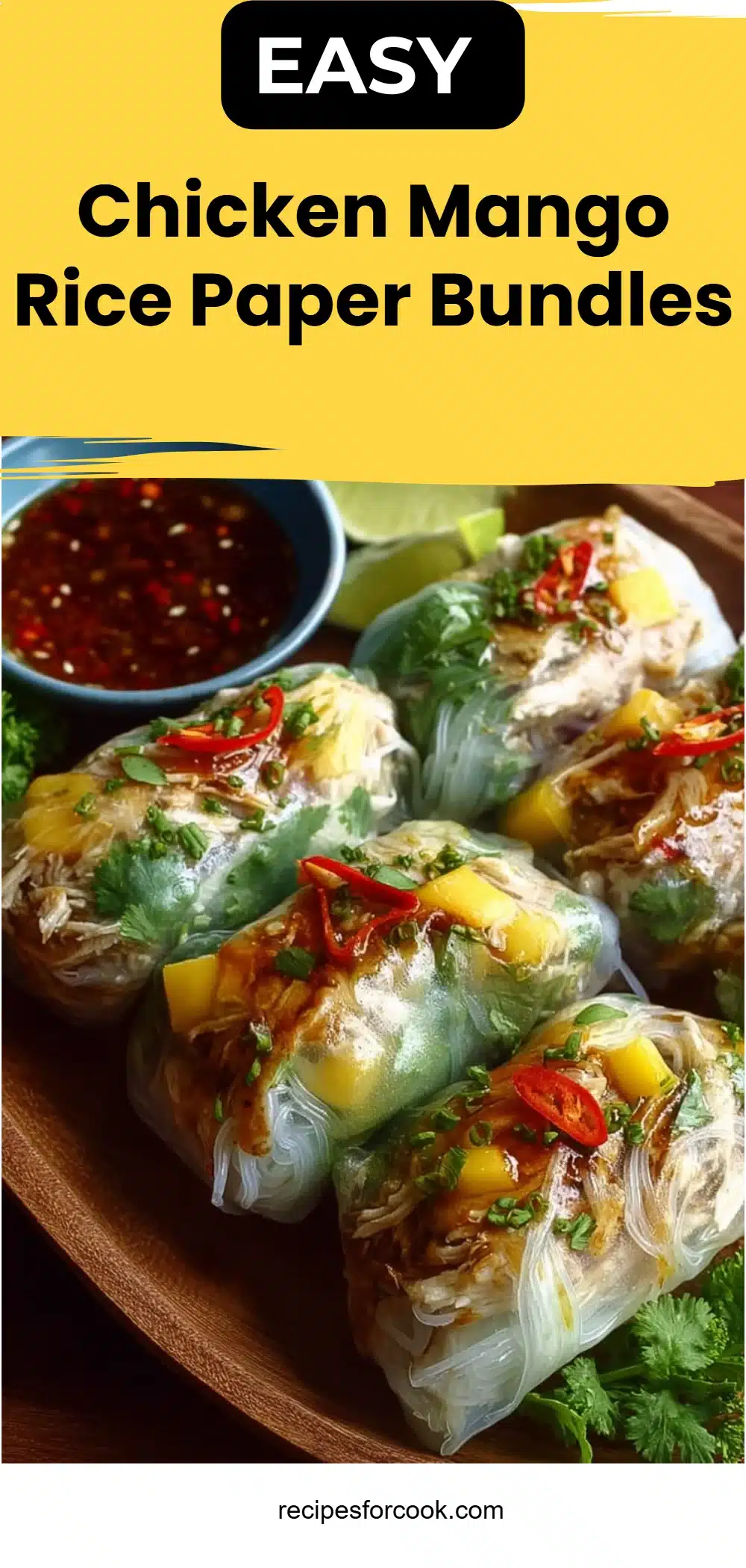 Chicken Mango Rice Paper Bundles 5 Chicken Mango Rice Paper Bundles