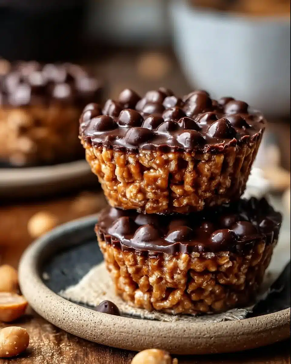 Chocolate Peanut Butter Rice Krispie Cups 6 Chocolate Peanut Butter Rice Krispie Cups