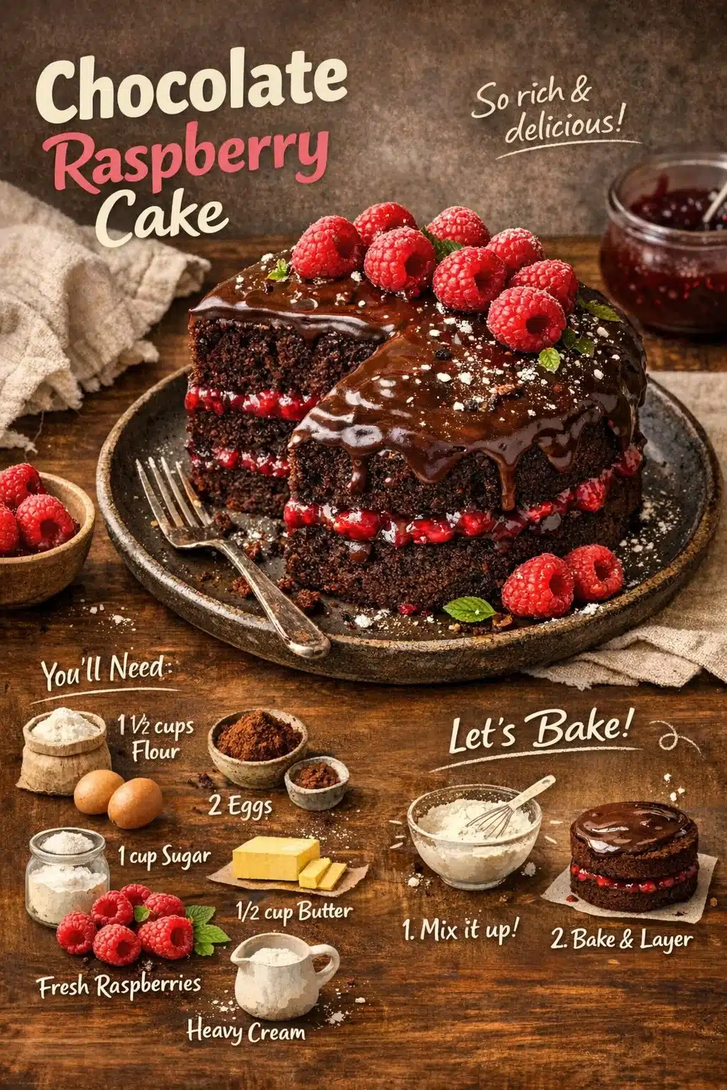 Chocolate Raspberry Cake 5 Chocolate Raspberry Cake