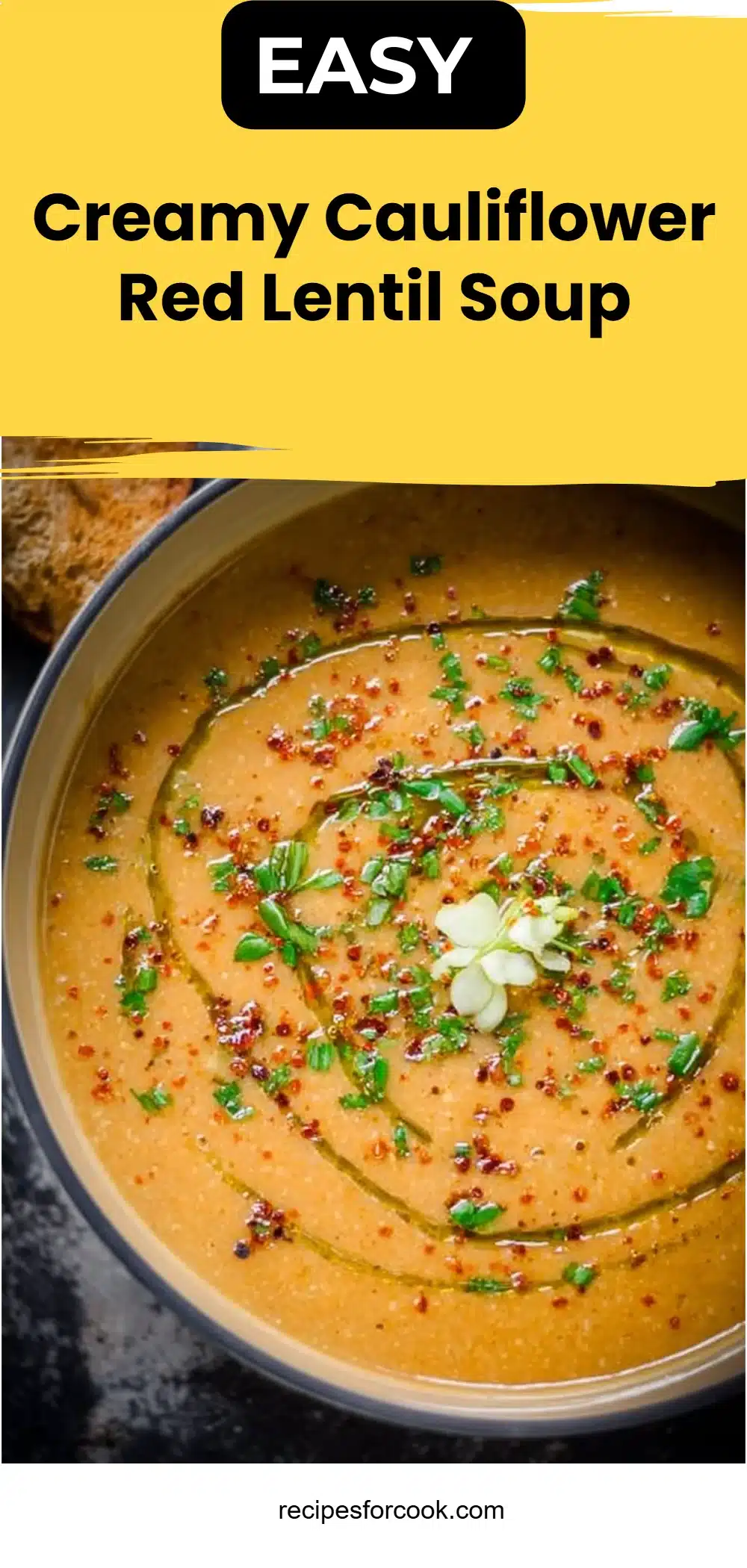 Creamy Cauliflower Red Lentil Soup 5 Creamy Cauliflower Red Lentil Soup