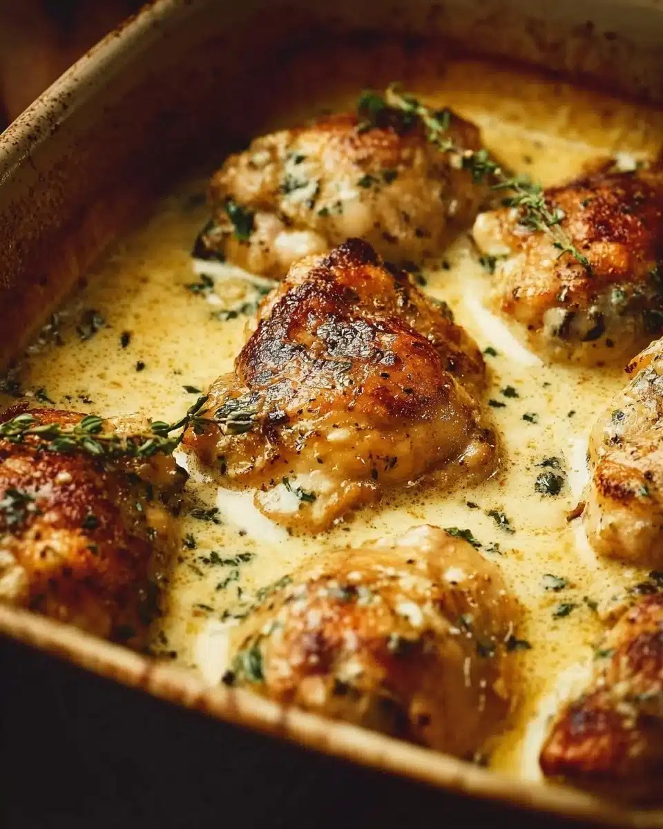 Creamy Oven-Baked Chicken Thighs 4 Creamy Oven Baked Chicken Thighs