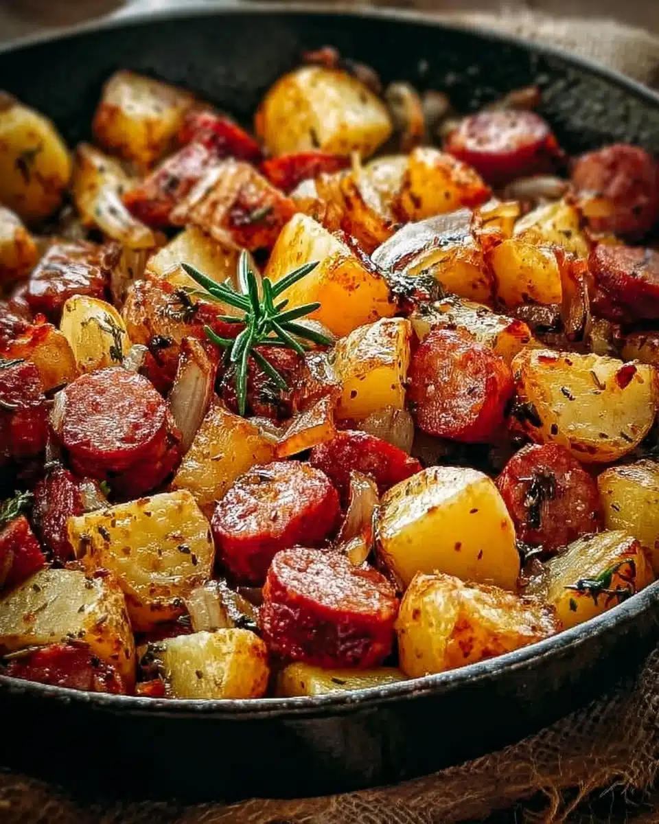 Crispy Fried Potatoes with Polish Sausage 6 Fried Potatoes, Onions and Smoked Polish Sausage