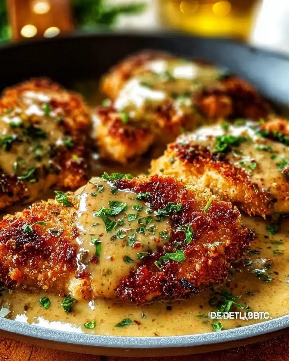 Crispy Parmesan Chicken with a Rich Garlic Sauce 4 Crispy Parmesan Chicken with a Rich Garlic Sauce - Easy Dinner Idea
