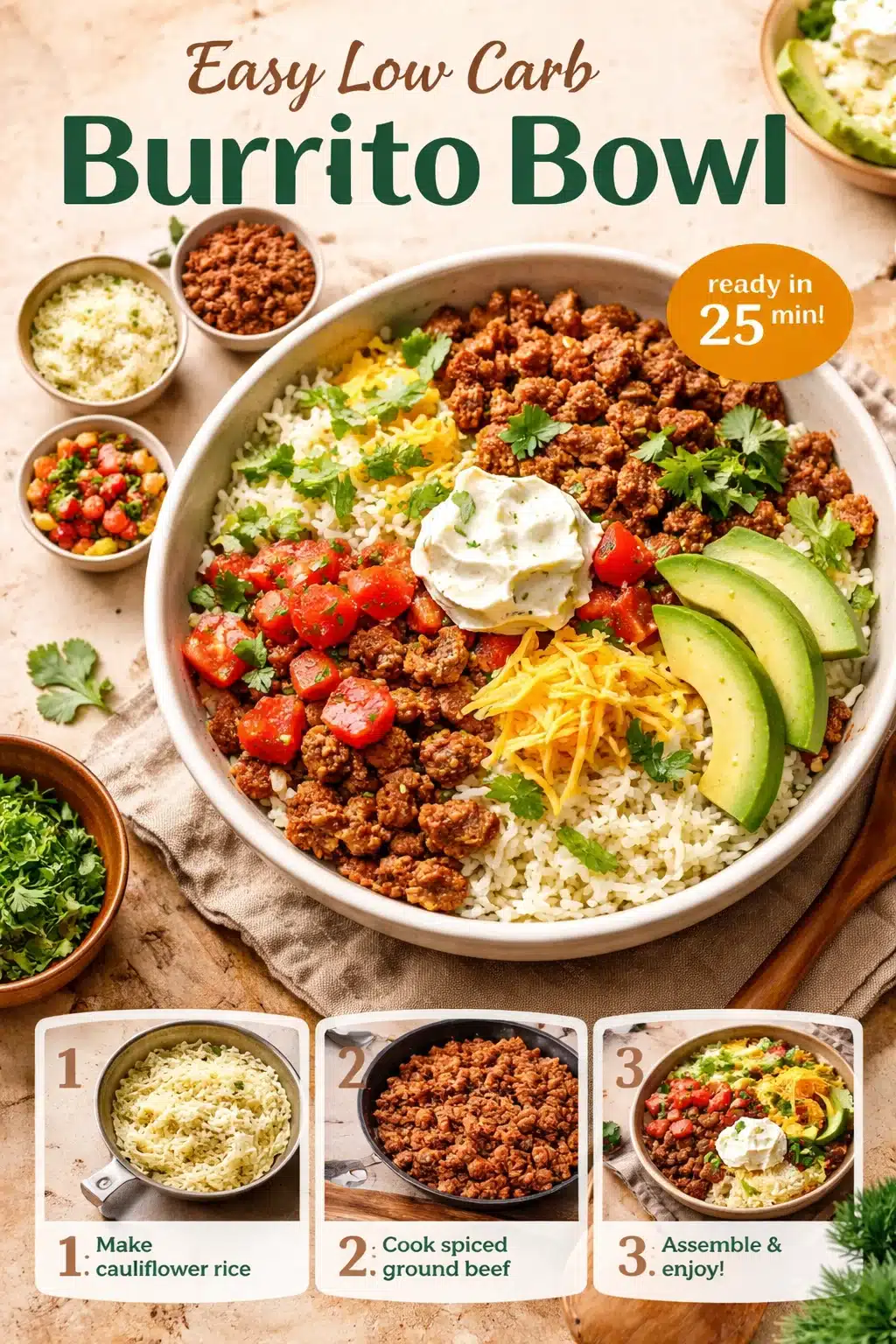 Easy Low Carb Burrito Bowl 5 Easy Low Carb Burrito Bowl