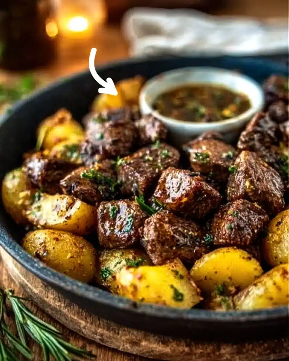 Garlic Butter Beef Bites with Potatoes 6 Garlic Butter Beef Bites with Potatoes