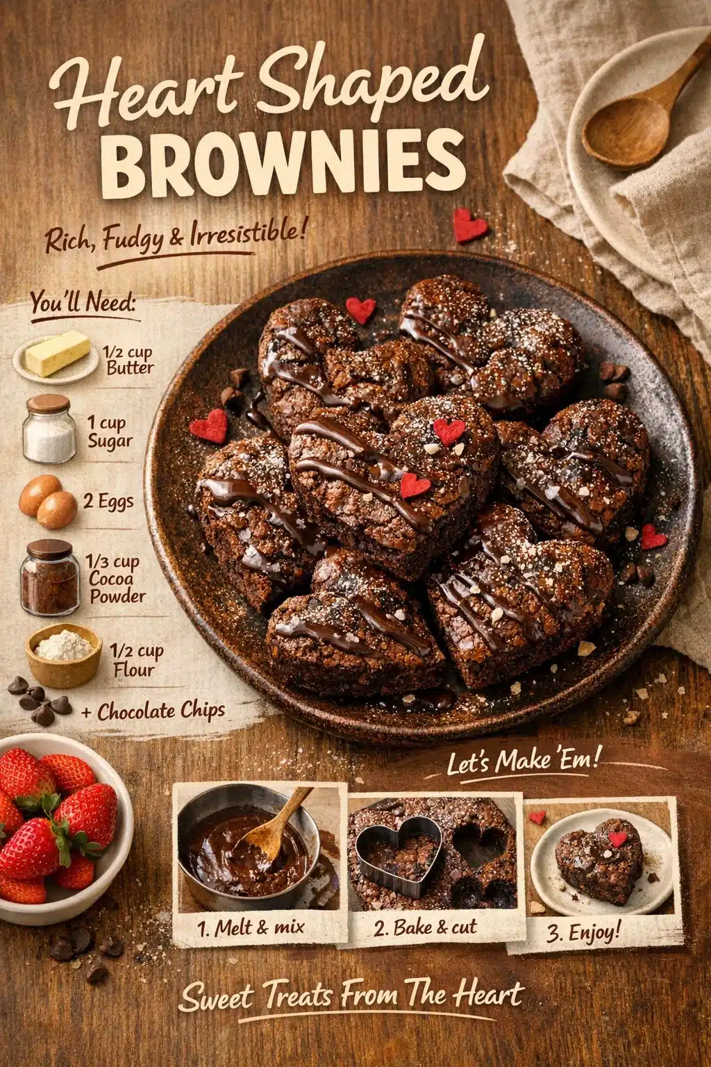 Heart Shaped Brownies 5 Heart Shaped Brownies