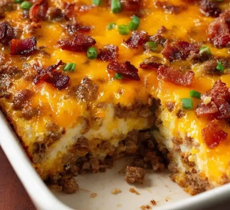 Low-Carb Bacon Cheeseburger Casserole 4 Low-Carb Bacon Cheeseburger Casserole