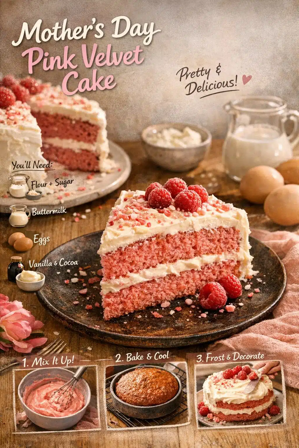 Mother's Day Pink Velvet Cake 5 Mother's Day Pink Velvet Cake