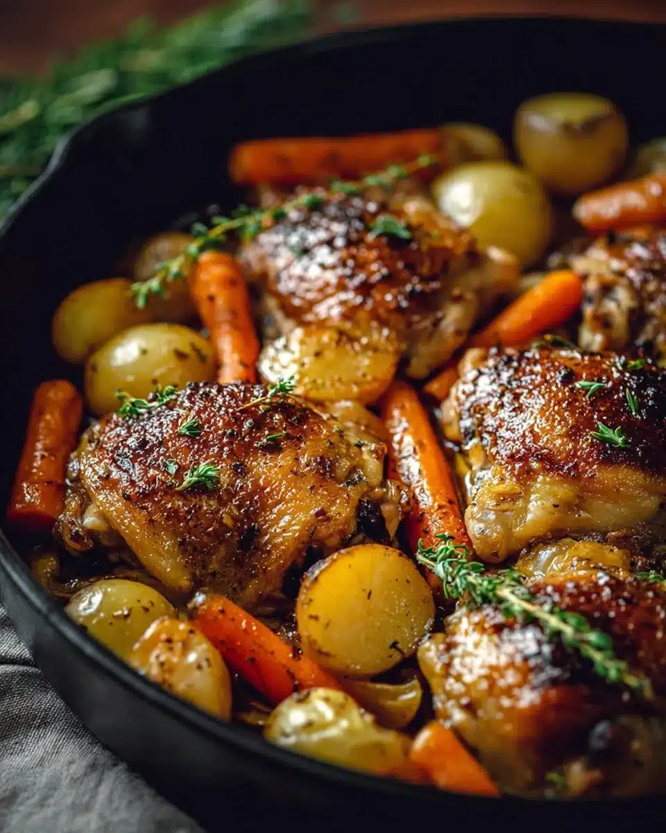 One-Pan Roasted Chicken Thighs with Carrots and Potatoes 4 One-Pan Roasted Chicken Thighs with Carrots and Potatoes