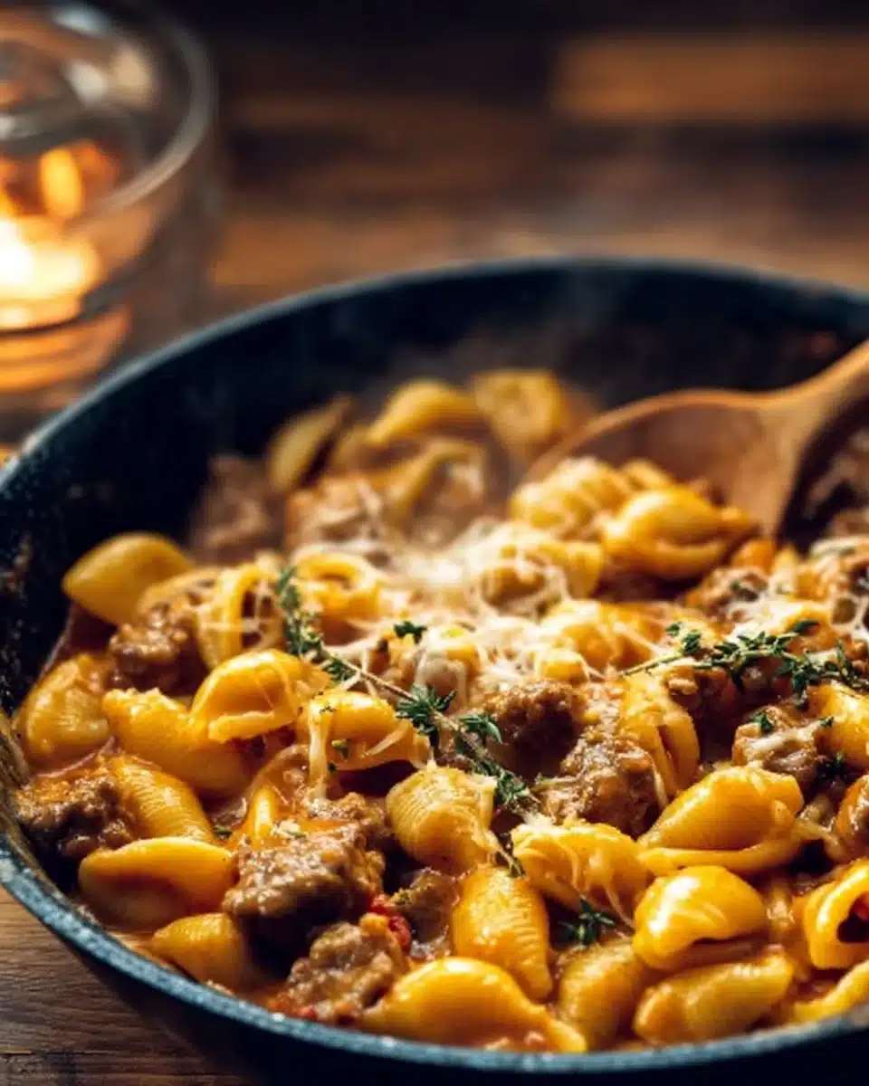 One Pot Cheesy Italian Sausage and Shells 6 One Pot Cheesy Italian Sausage And Shells