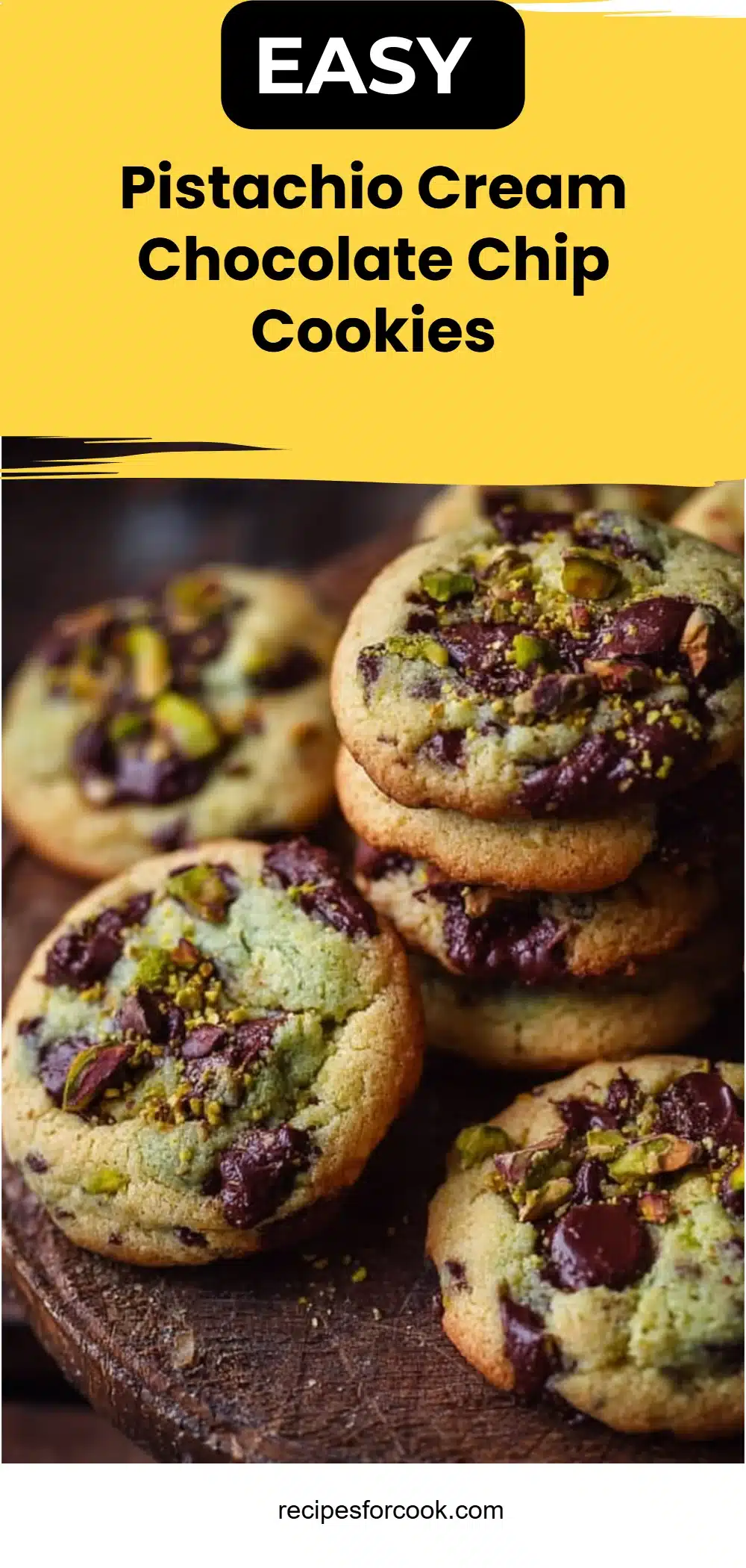 Pistachio Cream Chocolate Chip Cookies 5 Pistachio Cream Chocolate Chip Cookies