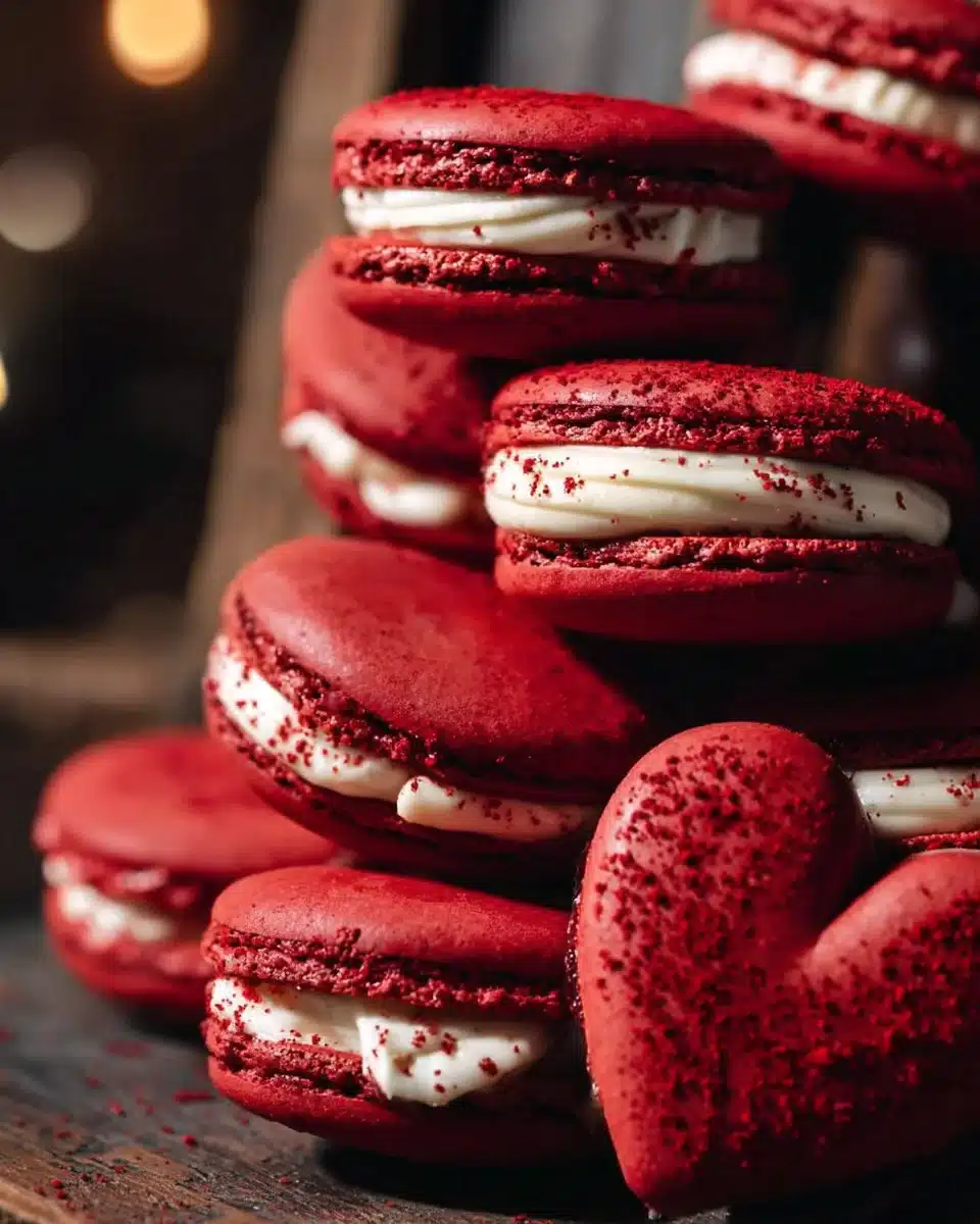 Red Velvet Macarons with Mascarpone Frosting 6 Red Velvet Macarons with Mascarpone Frosting