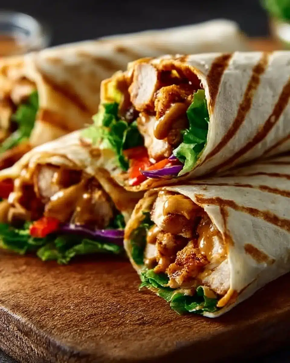 Thai Peanut Chicken Wraps 6 Thai Peanut Chicken Wraps