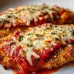 15-Minute Keto Chicken Parmesan 6 Quick and delicious 15-Minute Keto Chicken Parmesan dish with cheese and herbs.