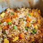 Air Fryer Fried Rice 8 Bowl of Air Fryer Fried Rice with vegetables and protein